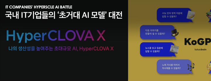 IT companies' Hyperscle AI battle 국내 IT기업들의 ‘초거대 AI 모델’ 대전